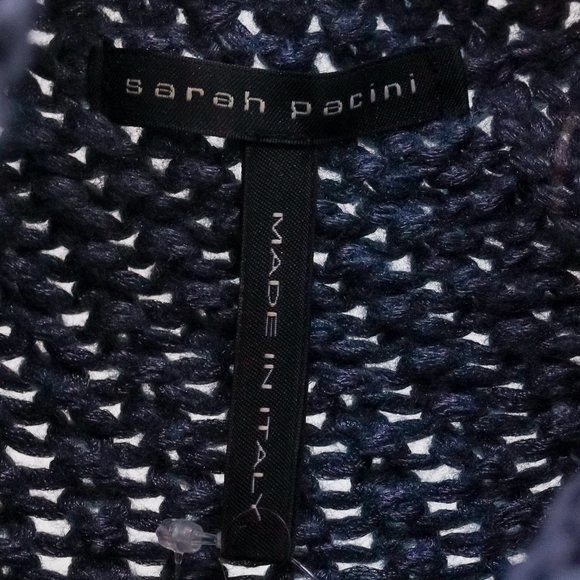 Sarah Pacini Blue Knit Wool Tunic - Picture 4 of 8